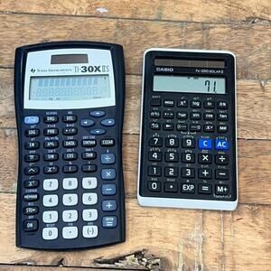 Scientific calculators Texas Instruments TI-30X IIS and Casio FX-260 Solar II